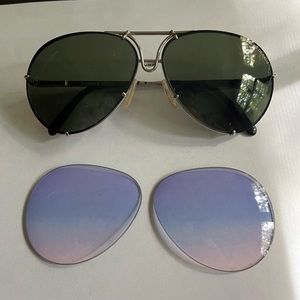 Porsche Vintage Aviator Sunglasses with interchangeable lens options